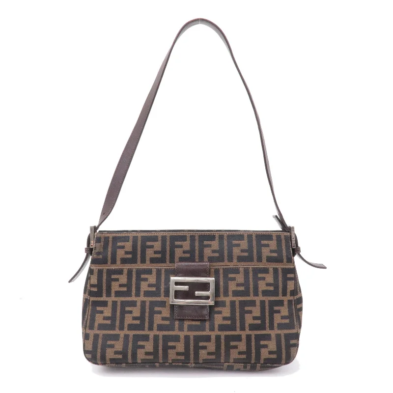 Fendi tote bags with a thermal - insulated pocket for keeping drinks hot or coldFendi tote bags with a thermal - insulated pocket for keeping drinks hot or coldFendi tote bags with a thermal - insulated pocket for keeping drinks hot or coldFENDI Zucca Canvas Leather Shoulder Bag Brown Black 26566