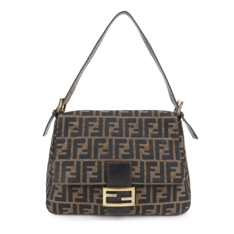 Ladies Fendi shoulder bags with a magnetic - closure flap for easy opening and closingLadies Fendi shoulder bags with a magnetic - closure flap for easy opening and closingLadies Fendi shoulder bags with a magnetic - closure flap for easy opening and closingFENDI Mamma Baguette Zucca Canvas Leather Shoulder Bag 26325