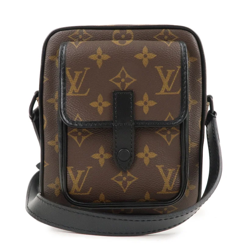 Louis Vuitton crossbody bags with a woven leather strap for textureLouis Vuitton Monogram Maccasar Christopher Shoulder Bag M69404