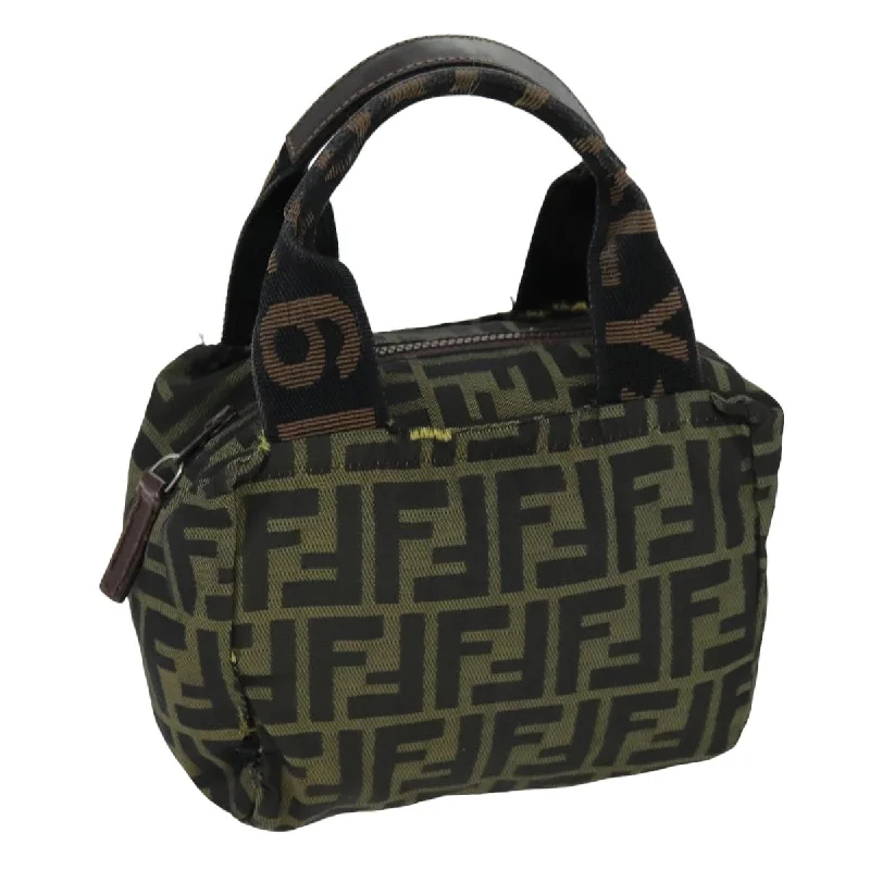 Fendi tote bags with a hand - painted FF pattern for an artisanal and one - of - a - kind touchFendi tote bags with a hand - painted FF pattern for an artisanal and one - of - a - kind touchFendi tote bags with a hand - painted FF pattern for an artisanal and one - of - a - kind touchFENDI Zucca Canvas Hand Bag Black Brown  ep4208