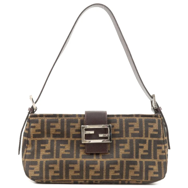 Ladies Fendi shoulder bags with a magnetic - closure flap for easy opening and closingLadies Fendi shoulder bags with a magnetic - closure flap for easy opening and closingLadies Fendi shoulder bags with a magnetic - closure flap for easy opening and closingFENDI Zucca Canvas Leather Shoulder Bag Khaki Black Brown 26722