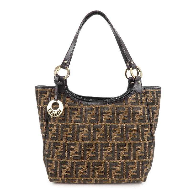 Ladies Fendi Peekaboo bags with a textured leather surface for a more tactile and luxurious feelLadies Fendi Peekaboo bags with a textured leather surface for a more tactile and luxurious feelLadies Fendi Peekaboo bags with a textured leather surface for a more tactile and luxurious feelFENDI Zucca Canvas Leather Shoulder Bag Brown Black 8BH156