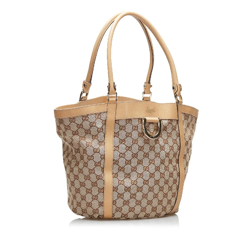 Women Gucci bags with interlocking G hardware for a classic lookWomen Gucci bags with interlocking G hardware for a classic lookGucci GG Canvas Abbey D-Ring Bucket Tote (zA5ukb)