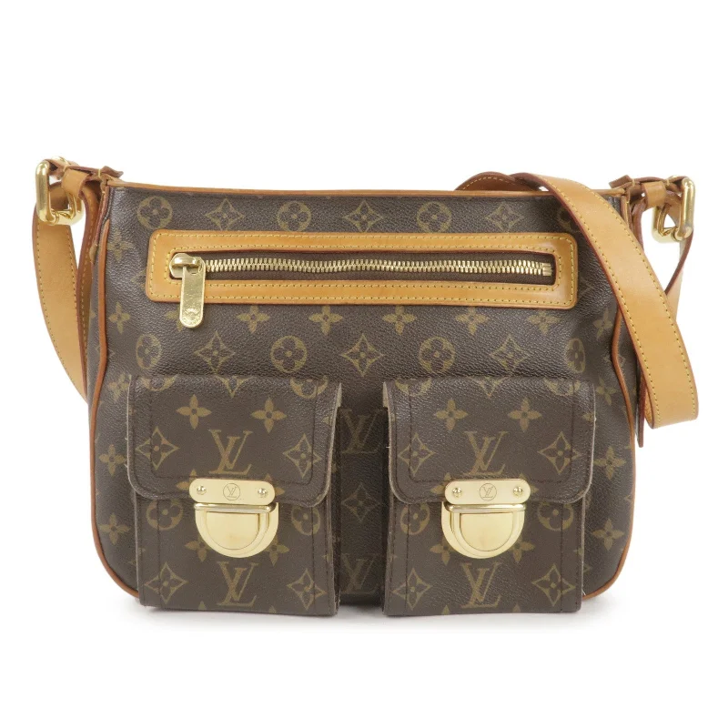 Louis Vuitton bags with a snap - button closure and a decorative charm for styleLouis Vuitton Monogram Hudson GM Shoulder Bag Brown M40045