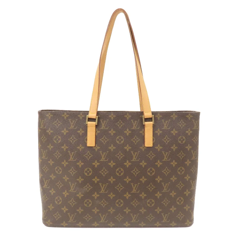 Louis Vuitton backpacks with a padded laptop compartment for travelLouis Vuitton Monogram Luco Tote Bag Hand Bag Brown M51155