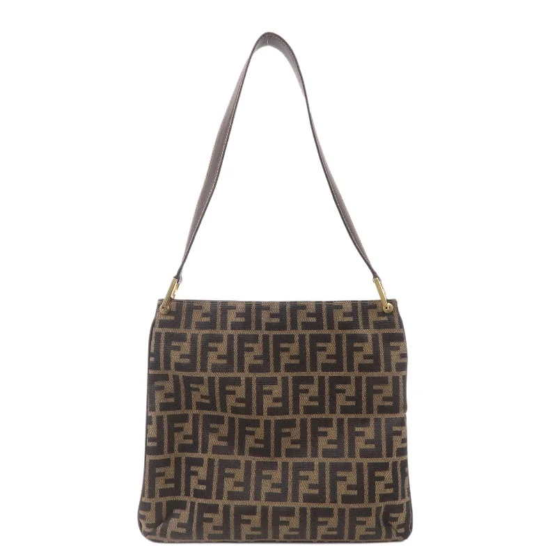 Fendi handbags with a holographic FF logo for a futuristic and trendy lookFendi handbags with a holographic FF logo for a futuristic and trendy lookFendi handbags with a holographic FF logo for a futuristic and trendy lookFENDI Zucca Canvas Leather Shoulder Bag 15082