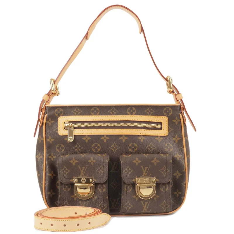 Louis Vuitton crossbody bags with a woven leather strap for textureLouis Vuitton Monogram Hudson GM Shoulder Bag M40045