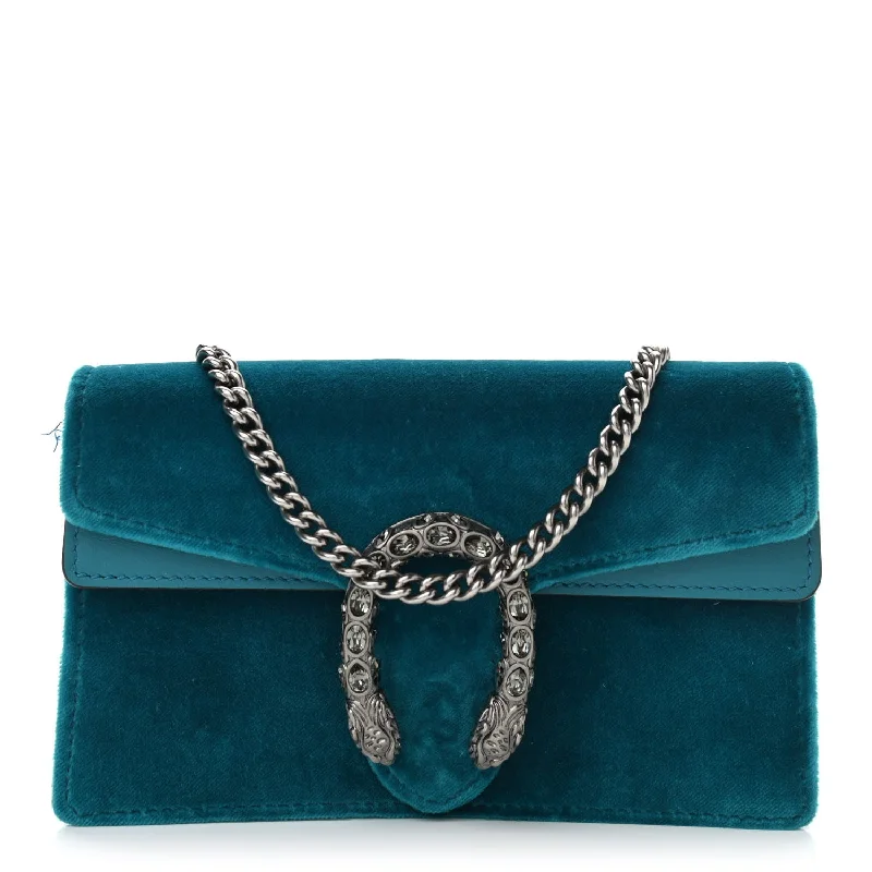 Women Gucci Sylvie bags with a detachable ribbon detailWomen Gucci Sylvie bags with a detachable ribbon detailGUCCI DIONYSUS SUPER MINI VELVET SHOULDER BAG