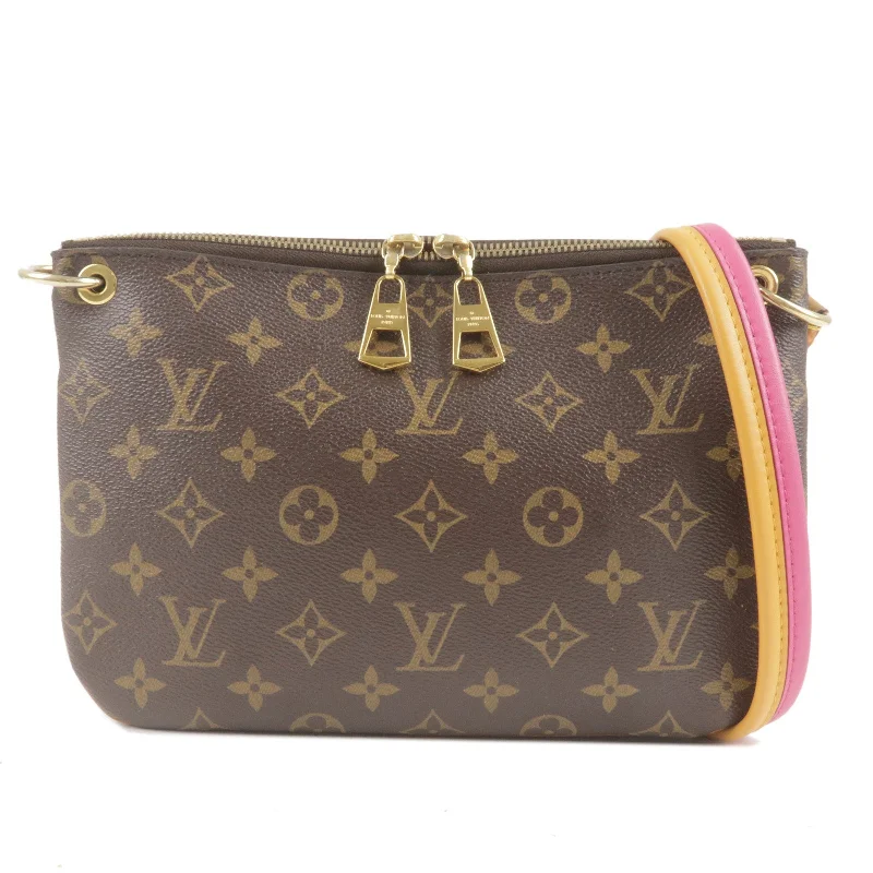 Louis Vuitton bags with a front - zip pocket for small items like keysLouis Vuitton Monogram Lorette Shoulder Bag Hot Pink M44053