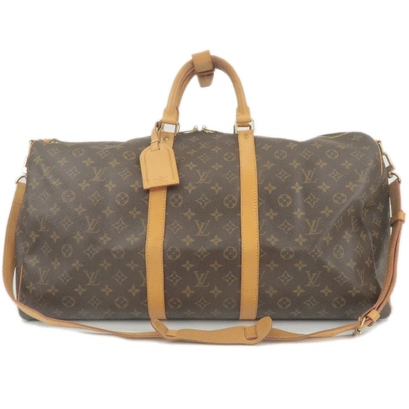 Ladies Louis Vuitton shoulder bags with a single - handle silhouetteLouis Vuitton Monogram Keep All Bandouliere 55 Bag M41414