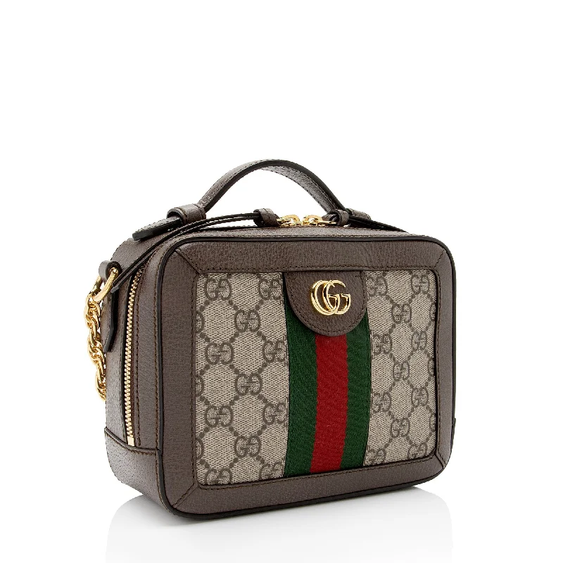 Women Gucci bags with a snap - button closure and a decorative charmWomen Gucci bags with a snap - button closure and a decorative charmGucci GG Supreme Ophidia Top Handle Mini Shoulder Bag (SHF-NuNUZp)