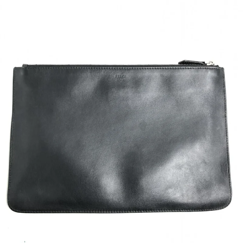 Fendi bags with a detachable makeup pouch inside for beauty - conscious usersFendi bags with a detachable makeup pouch inside for beauty - conscious usersFendi bags with a detachable makeup pouch inside for beauty - conscious usersFENDI Leather Monster Clutch Bag 7N0078-SQP Black