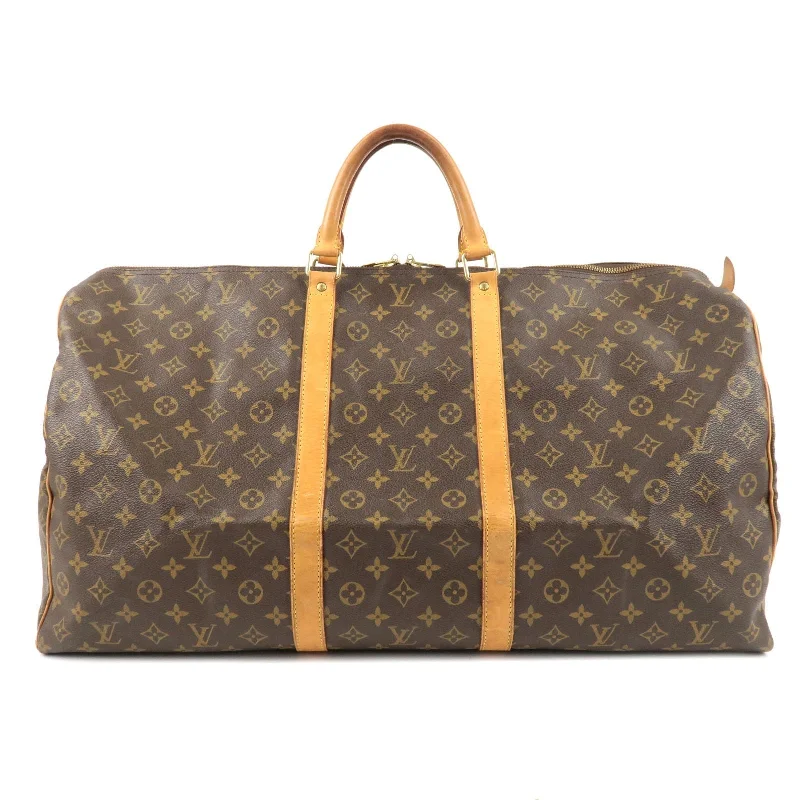 Louis Vuitton bags with a front - zip pocket for small items like keysLouis Vuitton Monogram Keep All 60 Boston Bag M41422