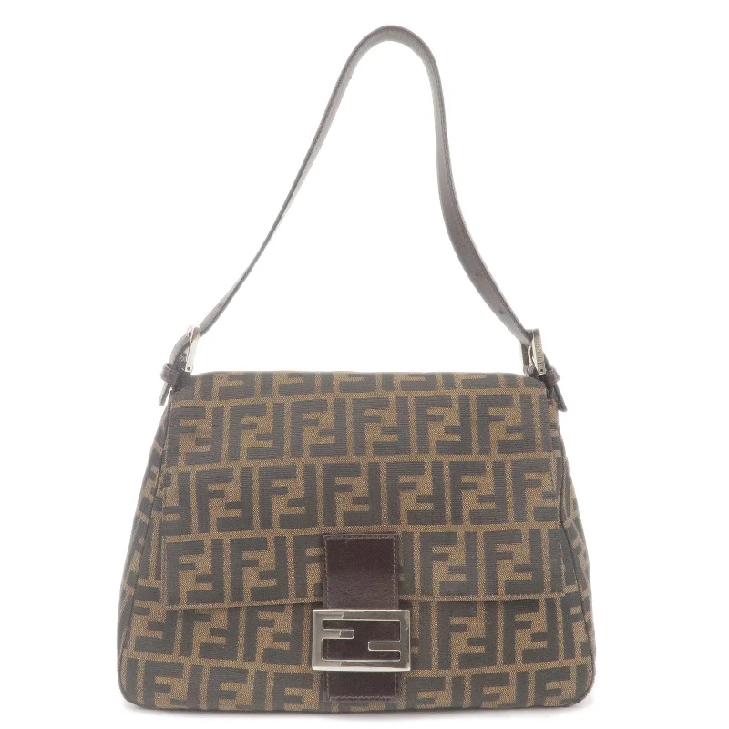 Fendi Baguette bags with a detachable shoulder strap for hands - free convenienceFendi Baguette bags with a detachable shoulder strap for hands - free convenienceFendi Baguette bags with a detachable shoulder strap for hands - free convenienceFENDI Zucca Canvas Leather Mamma Baguette Bag Brown 26325