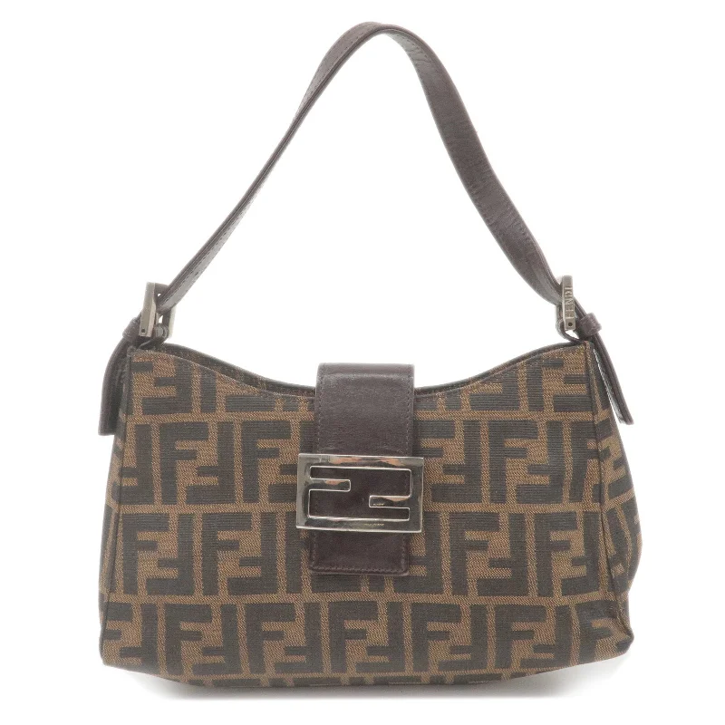 Fendi backpacks with a sleek, modern design and a matte finishFendi backpacks with a sleek, modern design and a matte finishFendi backpacks with a sleek, modern design and a matte finishFENDI Zucca Canvas Leather Shoulder Bag Brown Black 0961153001