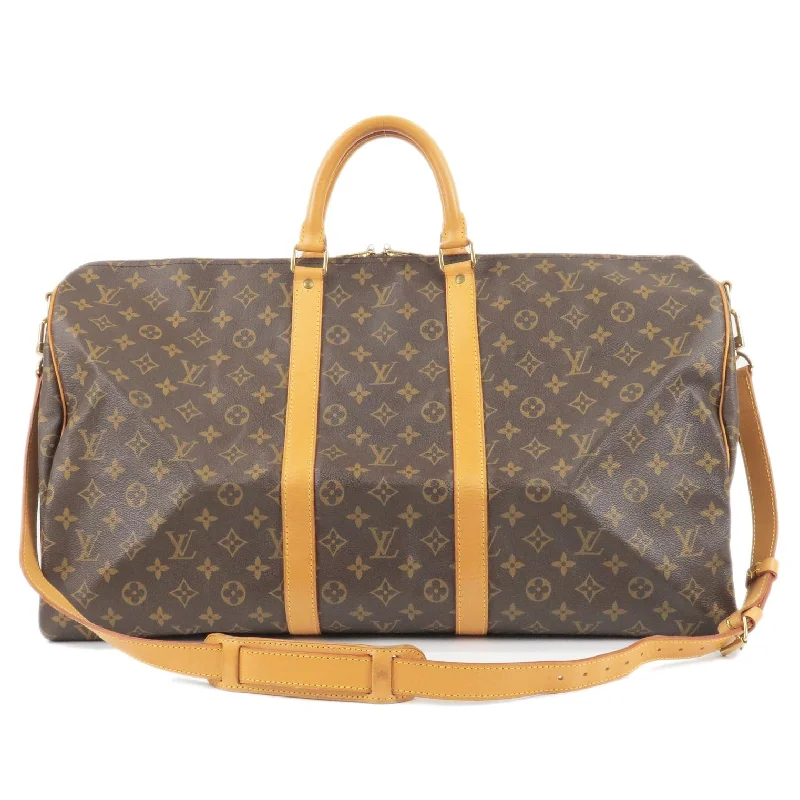 Louis Vuitton tote bags with a water - resistant coating for outdoor useLouis Vuitton Monogram Keep All Bandouliere 55 Boston Bag M41414