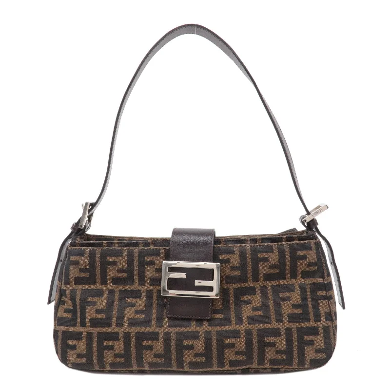 Fendi By The Way bags with a printed map pattern for a travel - inspired lookFendi By The Way bags with a printed map pattern for a travel - inspired lookFendi By The Way bags with a printed map pattern for a travel - inspired lookFENDI Zucca Canvas Leather Shoulder Bag Black Brown 26722