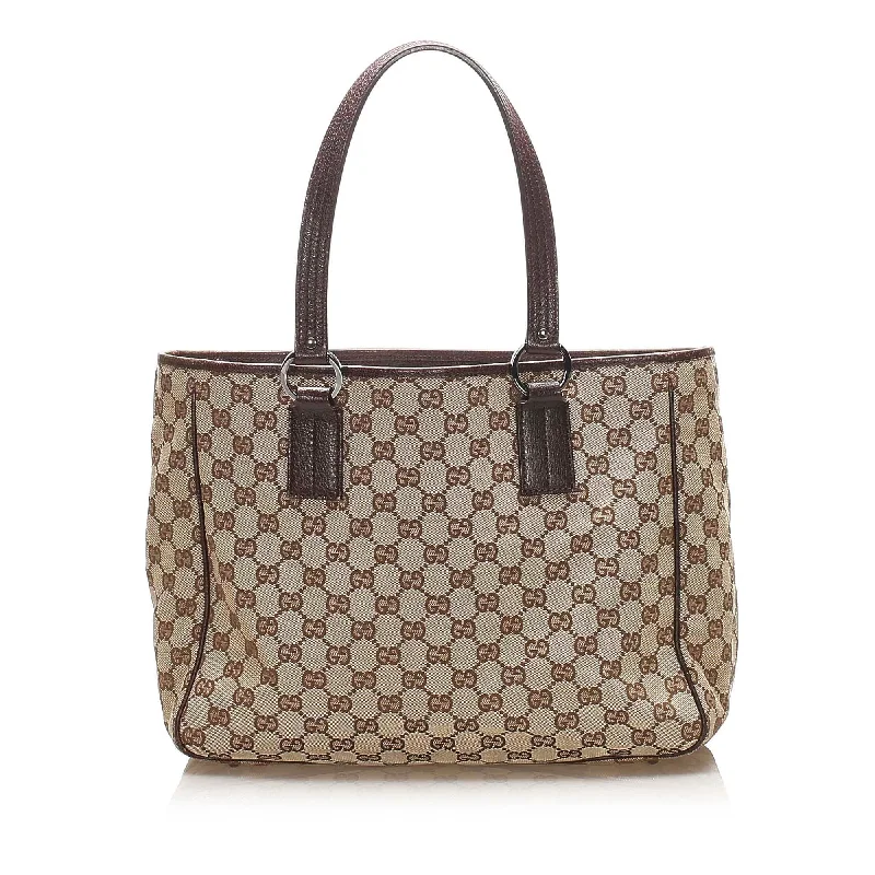 Women Gucci Sylvie bags featuring the signature web stripeWomen Gucci Sylvie bags featuring the signature web stripeGucci GG Canvas Tote Bag (SHG-15680)