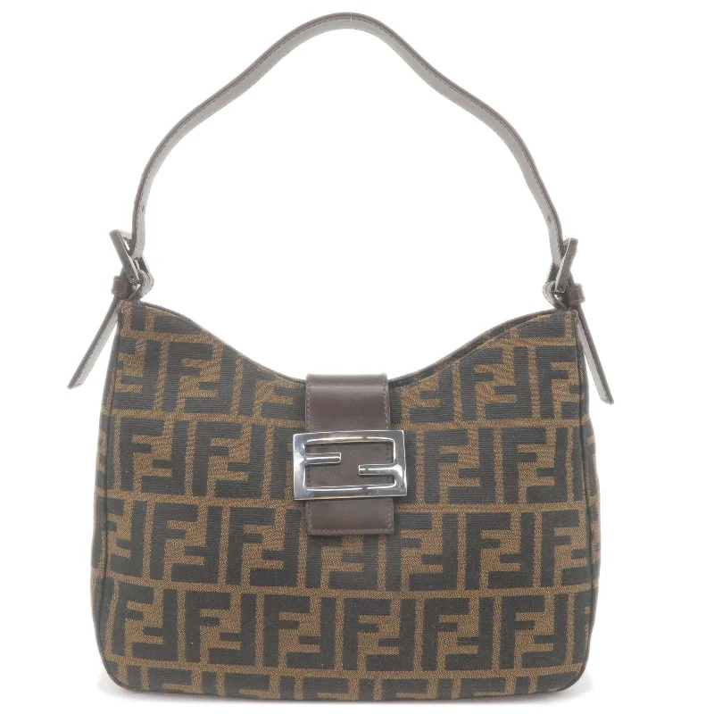 Fendi bags with a built - in USB charging port for keeping devices powered on the goFendi bags with a built - in USB charging port for keeping devices powered on the goFendi bags with a built - in USB charging port for keeping devices powered on the goFENDI Zucca Canvas Leather Shoulder Bag Brown Black 8BR036