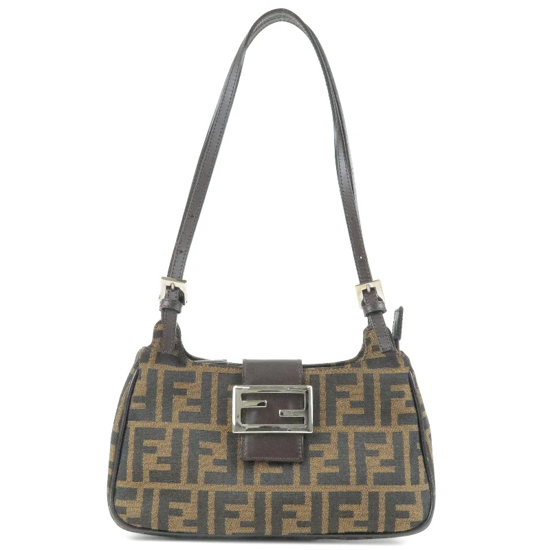 Fendi Baguette bags with a monogram - embossed leather surface for a luxurious feelFendi Baguette bags with a monogram - embossed leather surface for a luxurious feelFendi Baguette bags with a monogram - embossed leather surface for a luxurious feelFENDI Zucca Canvas Leather Shoulder Bag Khaki Black 267670