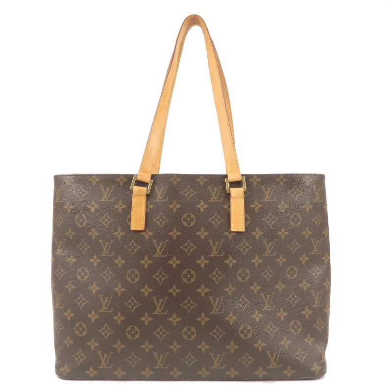 Louis Vuitton bags with a front - flap pocket for quick - access itemsLouis Vuitton Monogram Luco Tote Shoulder Bag Brown M51155