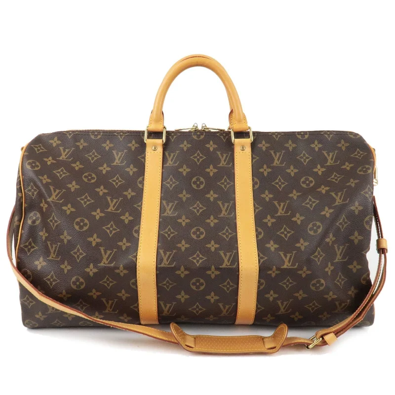 Louis Vuitton bags with a zippered interior pocket for better organizationLouis Vuitton Monogram Keep All Bandouliere 50 Bag M41418