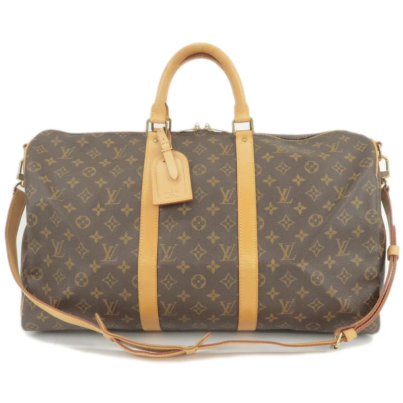 Louis Vuitton crossbody bags with a woven leather strap for textureLouis Vuitton Monogram Keep All Bandouliere 50 Bag M41416