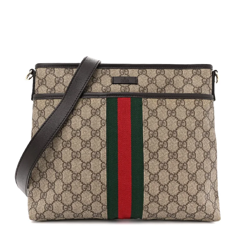 Gucci tote bags for women with a water - resistant coatingGucci tote bags for women with a water - resistant coatingGucci Gg Supreme Web Flat Messenger Bag