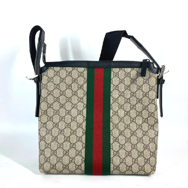 Gucci backpacks for women with a multi - pocket designGucci backpacks for women with a multi - pocket designGUCCI Shoulder Bag 387111 GG Supreme Canvas Beige x black GG Supreme Shelly Line Web Line unisex(Unisex) Used