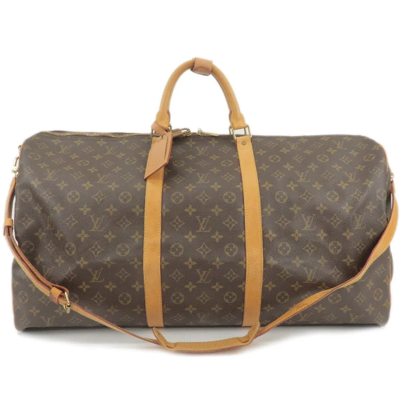 Louis Vuitton handbags with a back - zip pocket for storing valuablesLouis Vuitton Monogram Keep All Bandouliere 60 Bag M41412