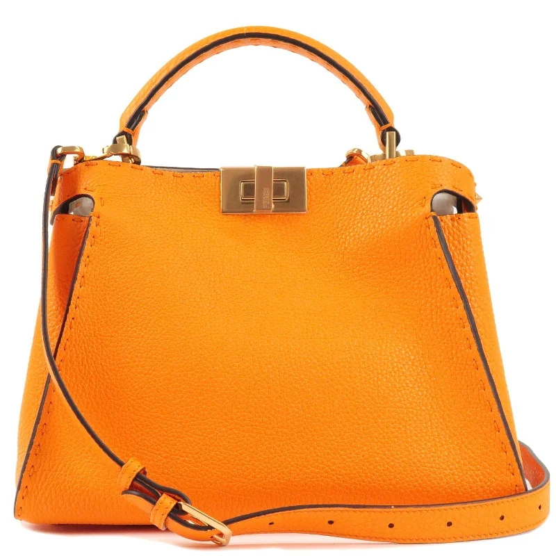 Ladies Fendi shoulder bags with a detachable scarf strap for a stylish and versatile optionLadies Fendi shoulder bags with a detachable scarf strap for a stylish and versatile optionLadies Fendi shoulder bags with a detachable scarf strap for a stylish and versatile optionFENDI Leather Peekaboo Iconic Essentially Bag Orange 8BN302