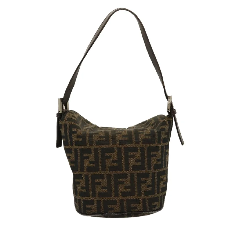 Fendi Baguette bags with a detachable shoulder strap for hands - free convenienceFendi Baguette bags with a detachable shoulder strap for hands - free convenienceFendi Baguette bags with a detachable shoulder strap for hands - free convenienceFENDI Zucca Canvas Mamma Baguette Shoulder Bag Brown Black  yk4561