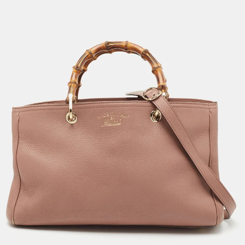 Ladies Gucci Dionysus bags with a star - shaped charmLadies Gucci Dionysus bags with a star - shaped charmGucci Dusty Pink Leather Medium Bamboo Shopper Tote