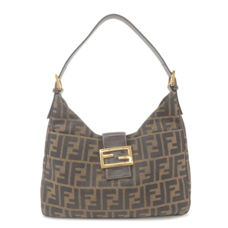 Fendi Baguette bags with a detachable shoulder strap for hands - free convenienceFendi Baguette bags with a detachable shoulder strap for hands - free convenienceFendi Baguette bags with a detachable shoulder strap for hands - free convenienceFENDI Zucca Canvas Leather Shoulder Bag Brown Black 26569