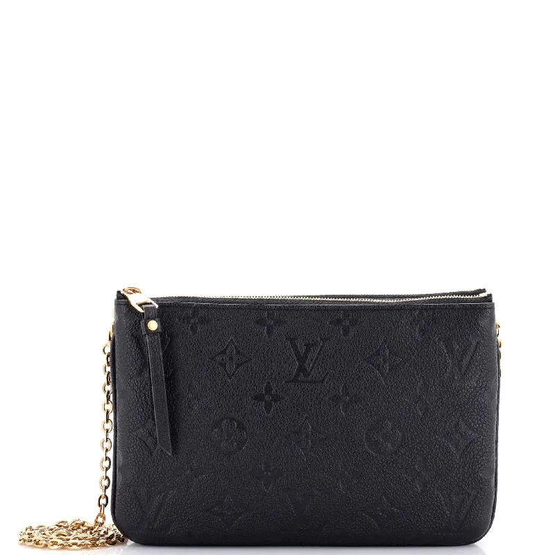 Double Zip Pochette Monogram Empreinte Leather