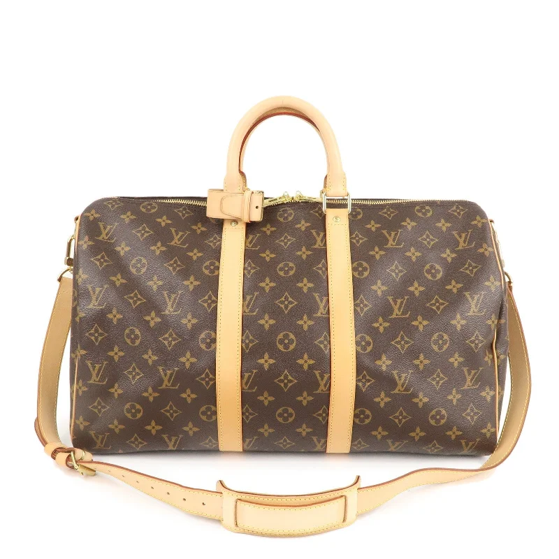 Louis Vuitton backpacks with a sleek, minimalist design for styleLouis Vuitton Monogram Keep All 45 Boston Bag Brown M41418