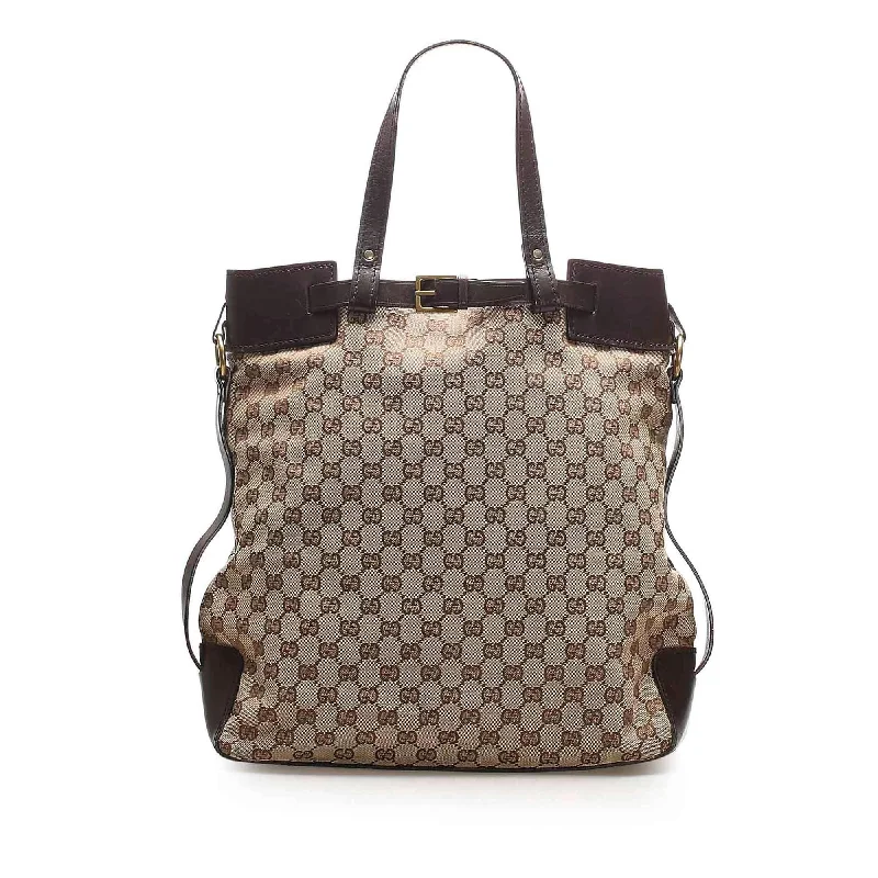 Ladies Gucci shoulder bags with a magnetic - closure flapLadies Gucci shoulder bags with a magnetic - closure flapGucci GG Canvas Tote Bag (SHG-15361)