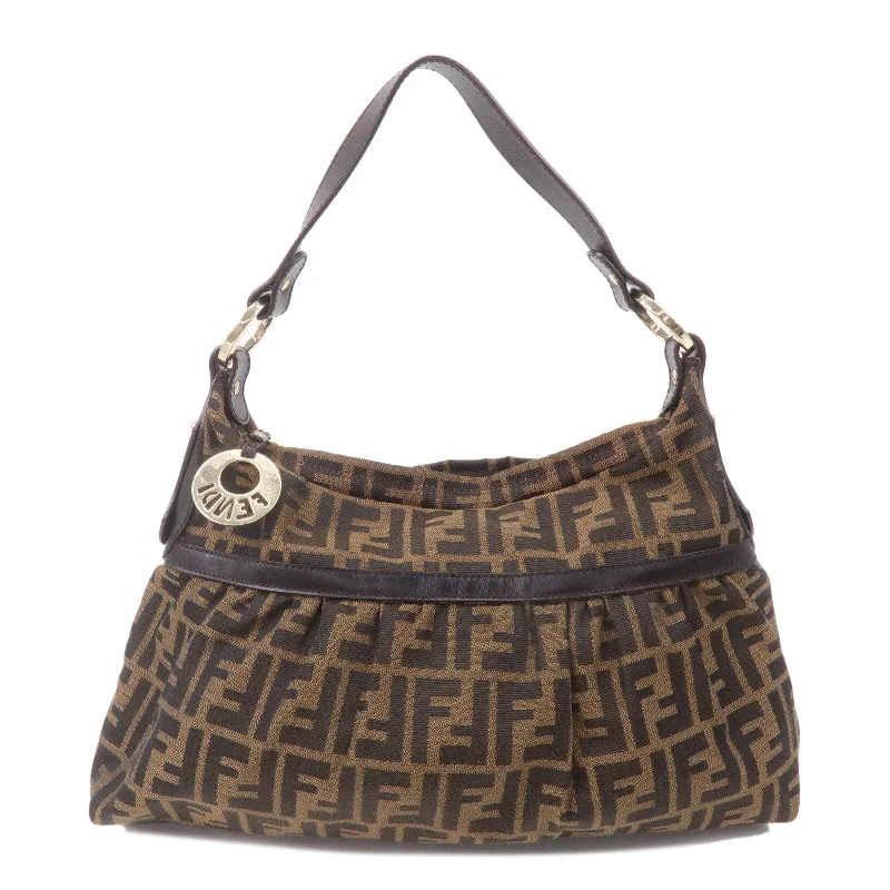 Fendi Baguette bags with a detachable shoulder strap for hands - free convenienceFendi Baguette bags with a detachable shoulder strap for hands - free convenienceFendi Baguette bags with a detachable shoulder strap for hands - free convenienceFENDI Zucca Leather Shoulder Bag Hand Bag Brown 8BR448