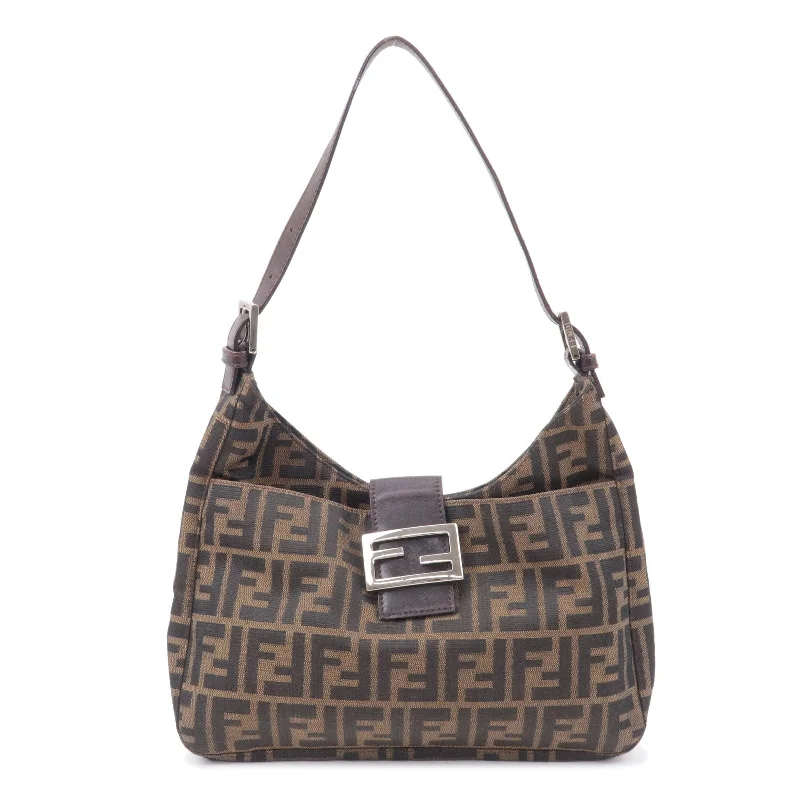 Fendi bags with a voice - activated pocket opener for a high - tech convenienceFendi bags with a voice - activated pocket opener for a high - tech convenienceFendi bags with a voice - activated pocket opener for a high - tech convenienceFENDI Zucca Canvas Leather Shoulder Bag Brown Black 26569