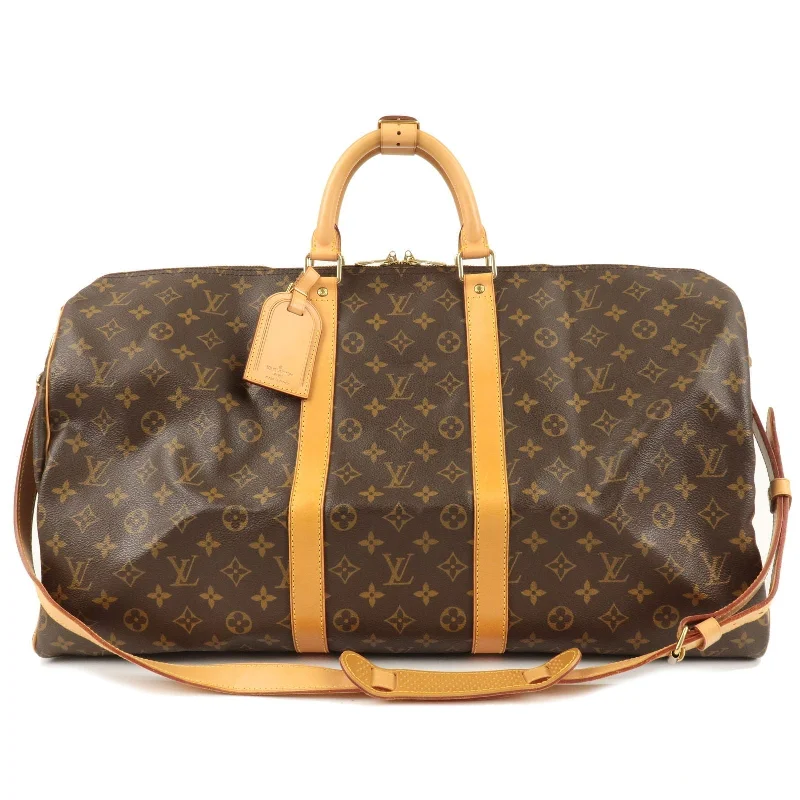 Louis Vuitton Alma bags with a monogram - embossed leather surfaceLouis Vuitton Monogram Keep All Bandouliere 55 Boston Bag M41414