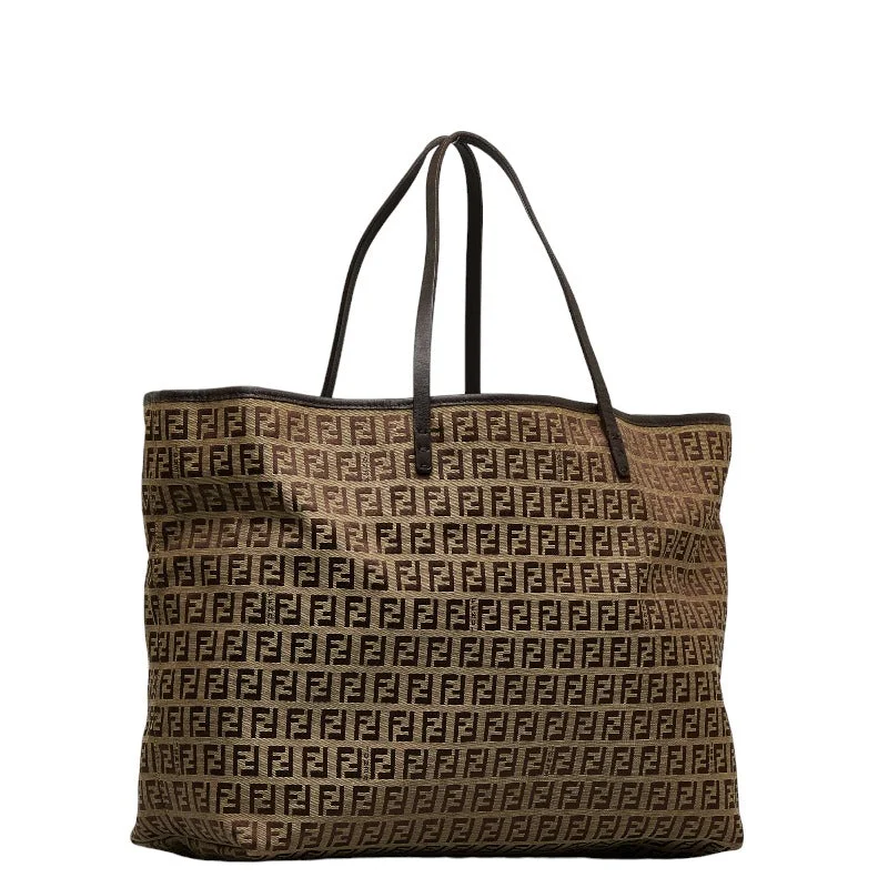 Fendi tote bags with a water - resistant lining for practicality during rainy daysFendi tote bags with a water - resistant lining for practicality during rainy daysFendi tote bags with a water - resistant lining for practicality during rainy daysFendi Zucchino Tote Bag 8BH076 Brown Canvas Leather