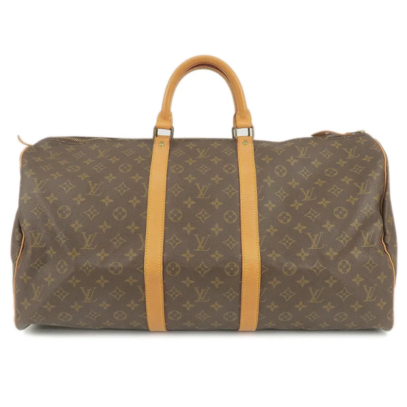 Louis Vuitton tote bags with a spacious interior and multiple pocketsLouis Vuitton Monogram Keep All 55 Boston Bag Old Style M41424