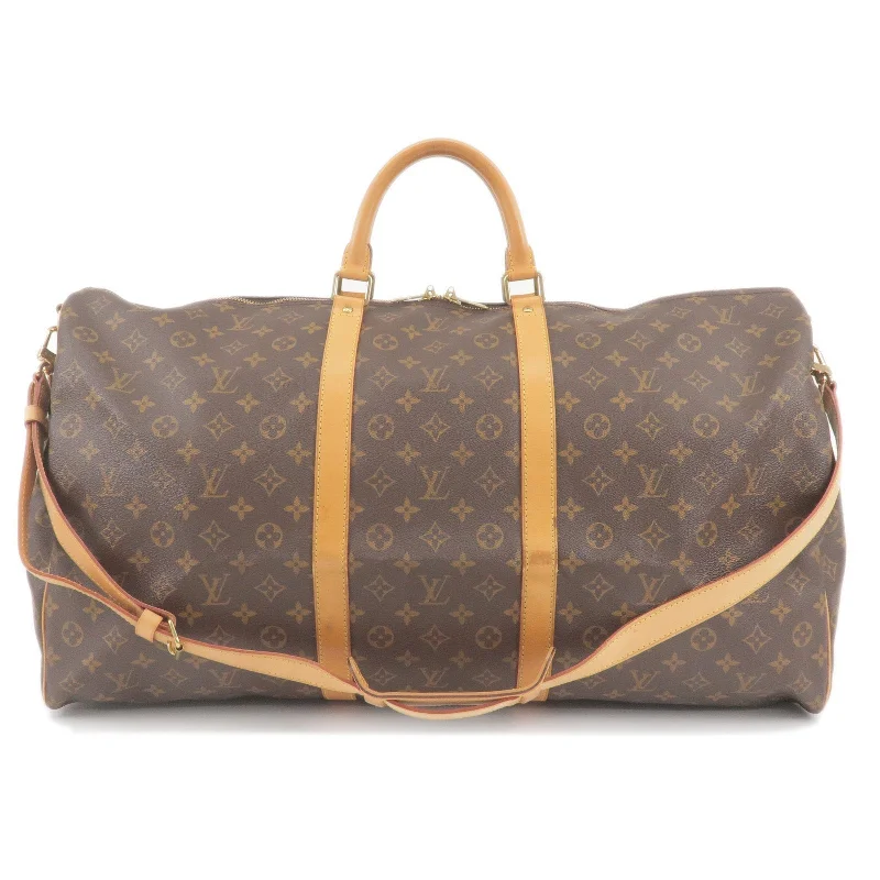 Ladies Louis Vuitton shoulder bags with a wide - width strap for comfortLouis Vuitton Monogram Keep All Bandouliere 60 Bag M41412