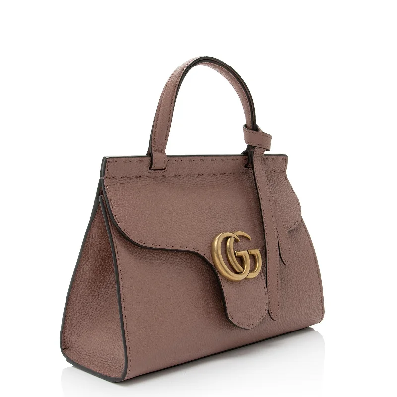 Women Gucci bags with a detachable mobile phone holderWomen Gucci bags with a detachable mobile phone holderGucci Pebbled Leather GG Marmont Top Handle Mini Shoulder Bag (SHF-1GP6PA)