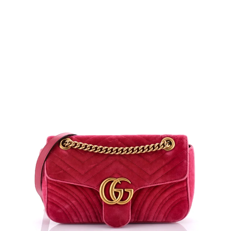 GG Marmont Flap Bag Matelasse Velvet Small