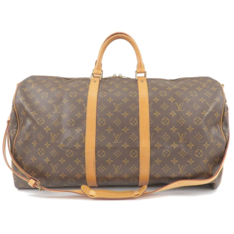 Louis Vuitton handbags with a patent - leather finish for a shiny lookLouis Vuitton Monogram Keep All Bandouliere 55 Bag M41414