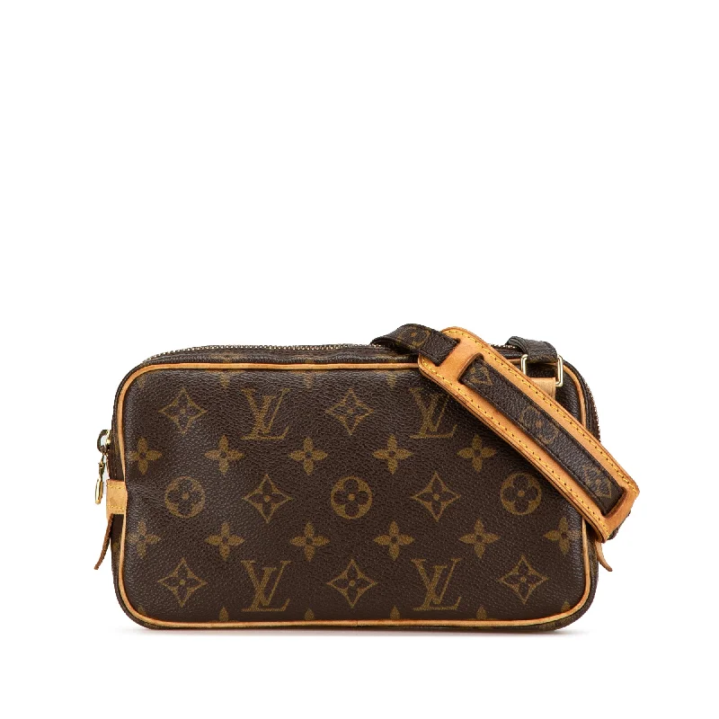 Louis Vuitton Alma bags with a leather - wrapped handle for a luxurious feelBrown Louis Vuitton Monogram Pochette Marly Bandouliere Crossbody Bag