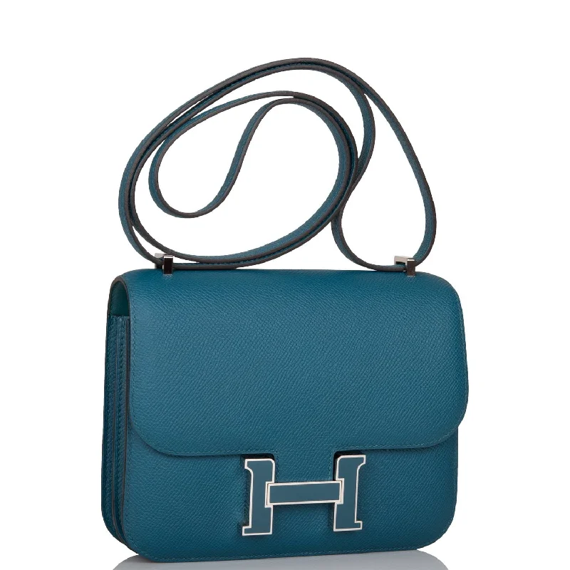 Art - Inspired Hermes Bags Collaborated with Renowned ArtistsHermes Vert Bosphore Epsom Mini Constance 18cm Lacquer Hardware