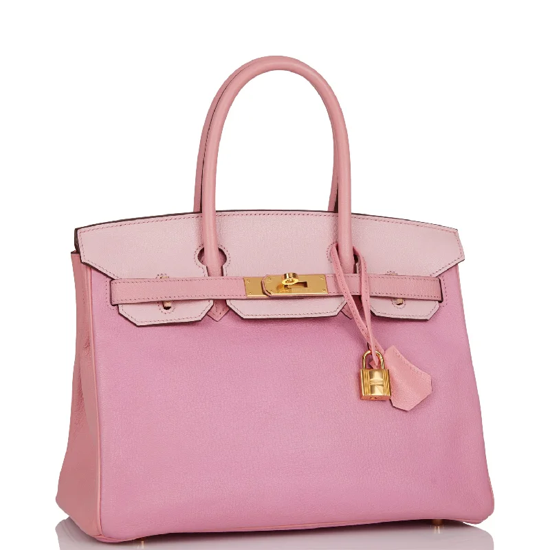 Soft - Handled Hermes So Kelly Bags for a Feminine TouchHermes Special Order (HSS) Birkin 30 Bubblegum, Rose Confetti and Rose Sakura Chevre Gold Hardware