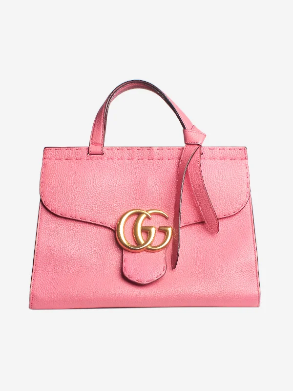 Gucci backpacks for women with a padded laptop compartmentPink Marmont GG leather shoulder bag